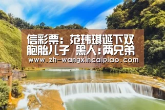 信彩票:范玮琪诞下双胞胎儿子 黑人:两兄弟悄悄来了(图1) 信彩票